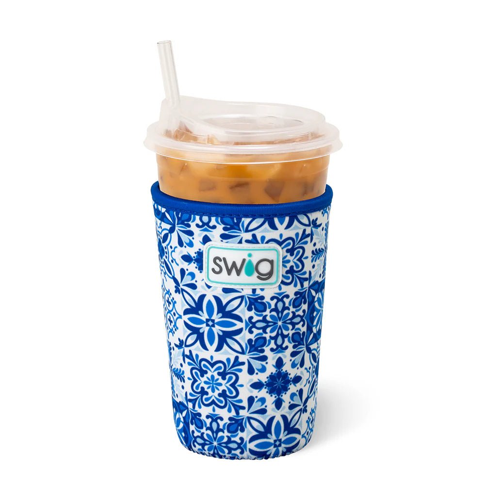 Indigo Tiles Medium Iced Cup Coolie - She Chester