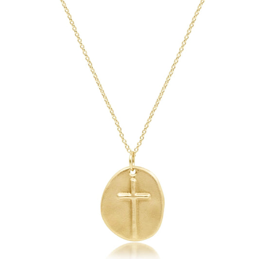 16" Necklace Gold Inspire Small Gold Charm