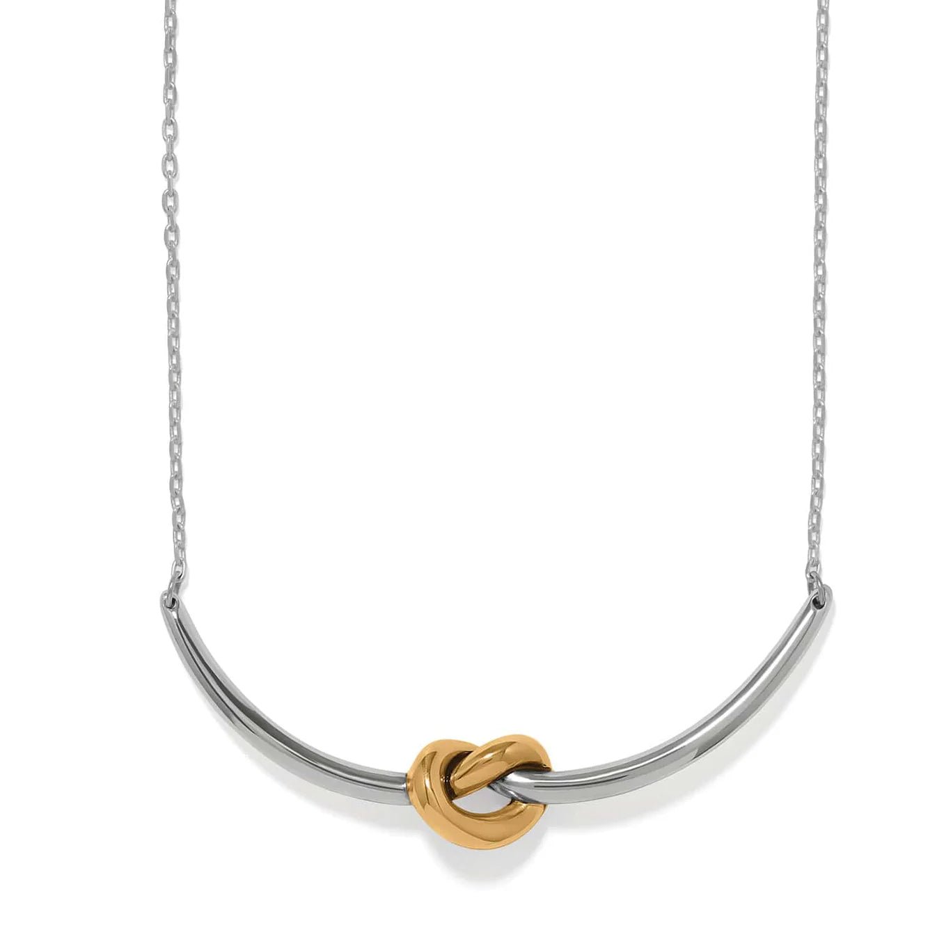 Interlock Single Knot Two Tone Necklace JM0298 - She Chester