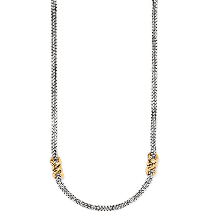 Interlock Twist Two Tone Necklace JM7587 - She Chester