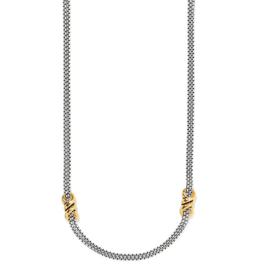 Interlock Twist Two Tone Necklace JM7587 - She Chester