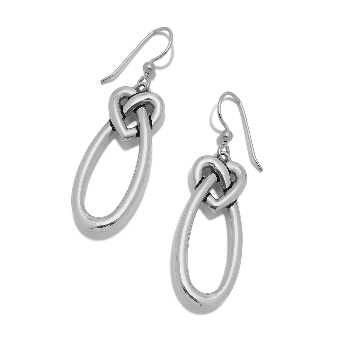 Interlok Linked Hearts Silver French Wire Earring JA0363