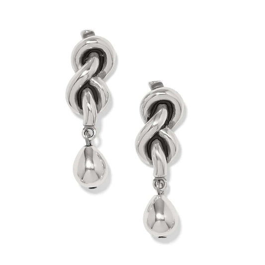 Interlok Single Knot Silver Drop Earrings JA0135 - She Chester