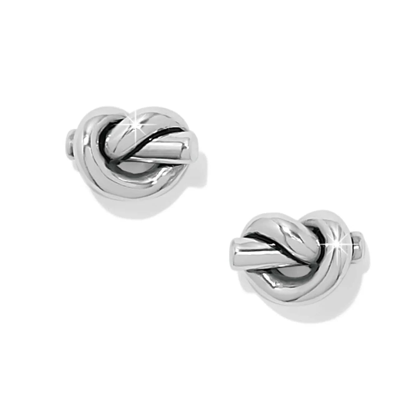 Interlok Single Knot Silver Post Earrings JA0195 - She Chester