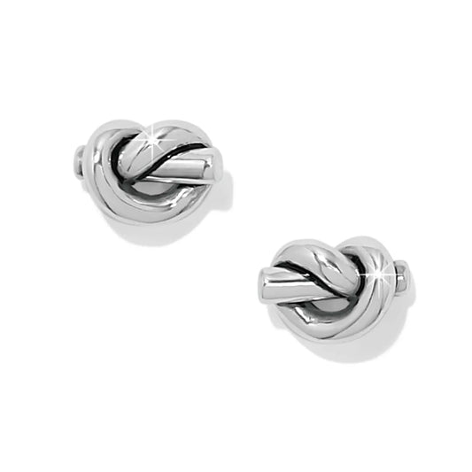 Interlok Single Knot Silver Post Earrings JA0195 - She Chester