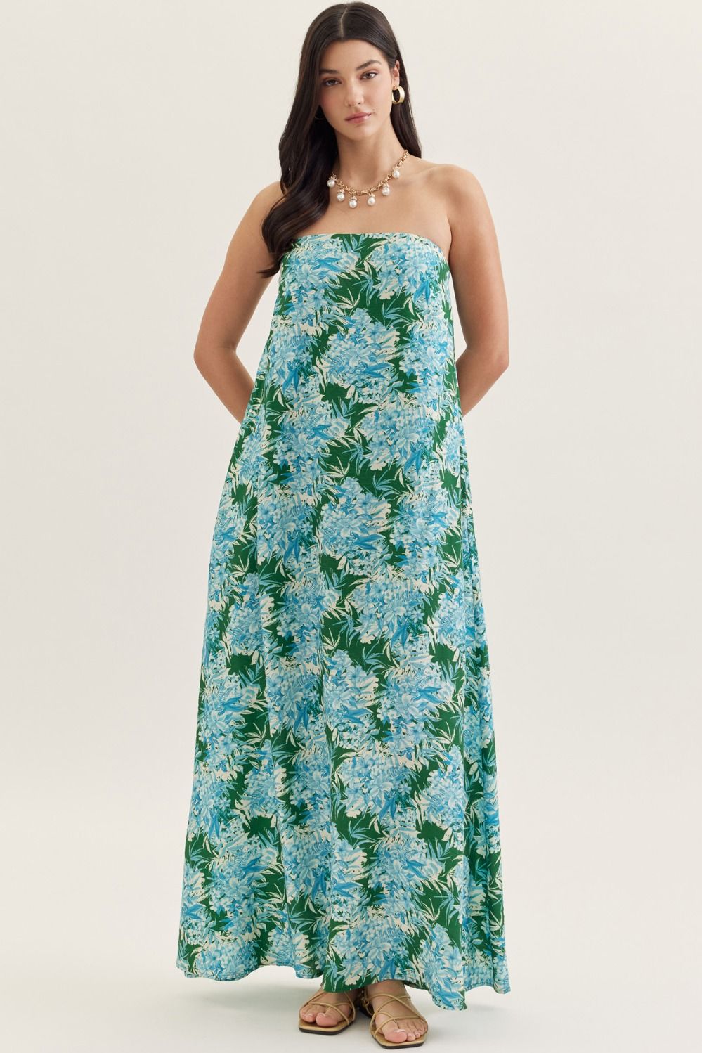 Isabelle Floral Strapless Maxi - She Chester