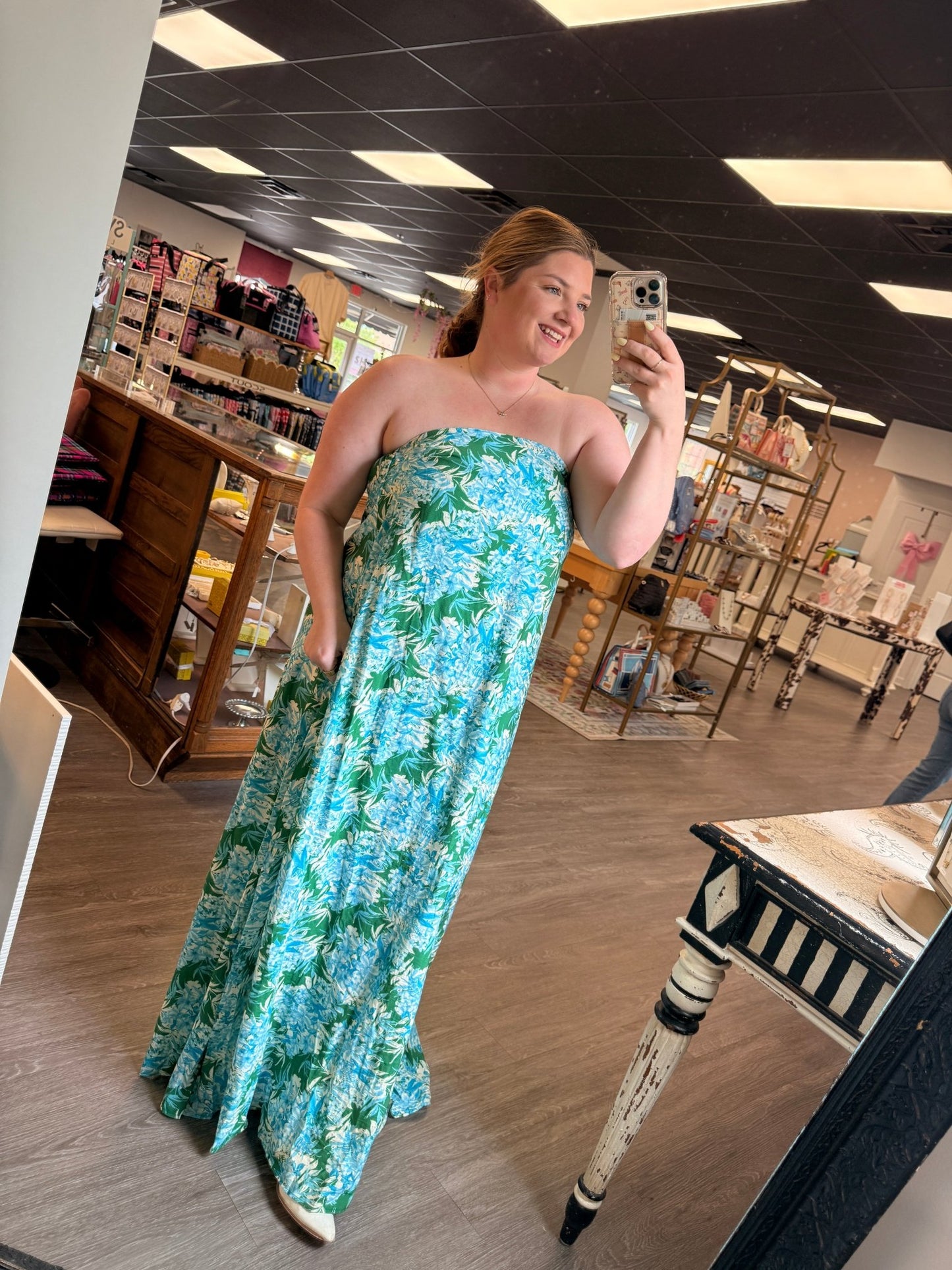 Isabelle Floral Strapless Maxi - She Chester
