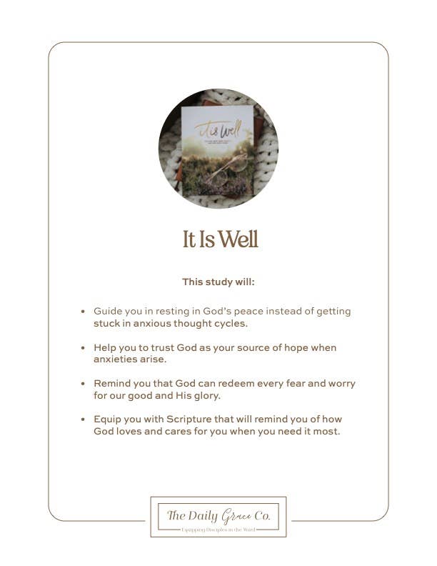 It Is Well | Anxiety Study - She Chester