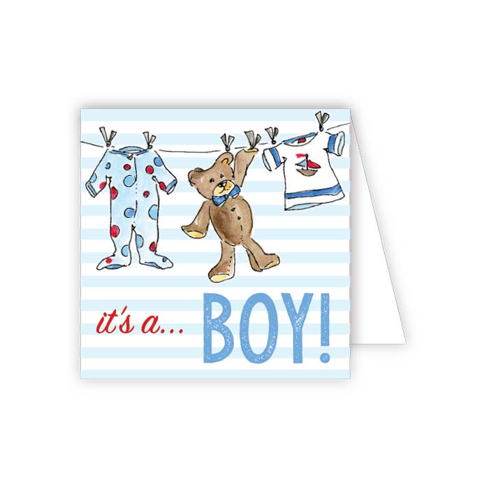 It's a Boy Clothesline Enclosure Card - She Chester