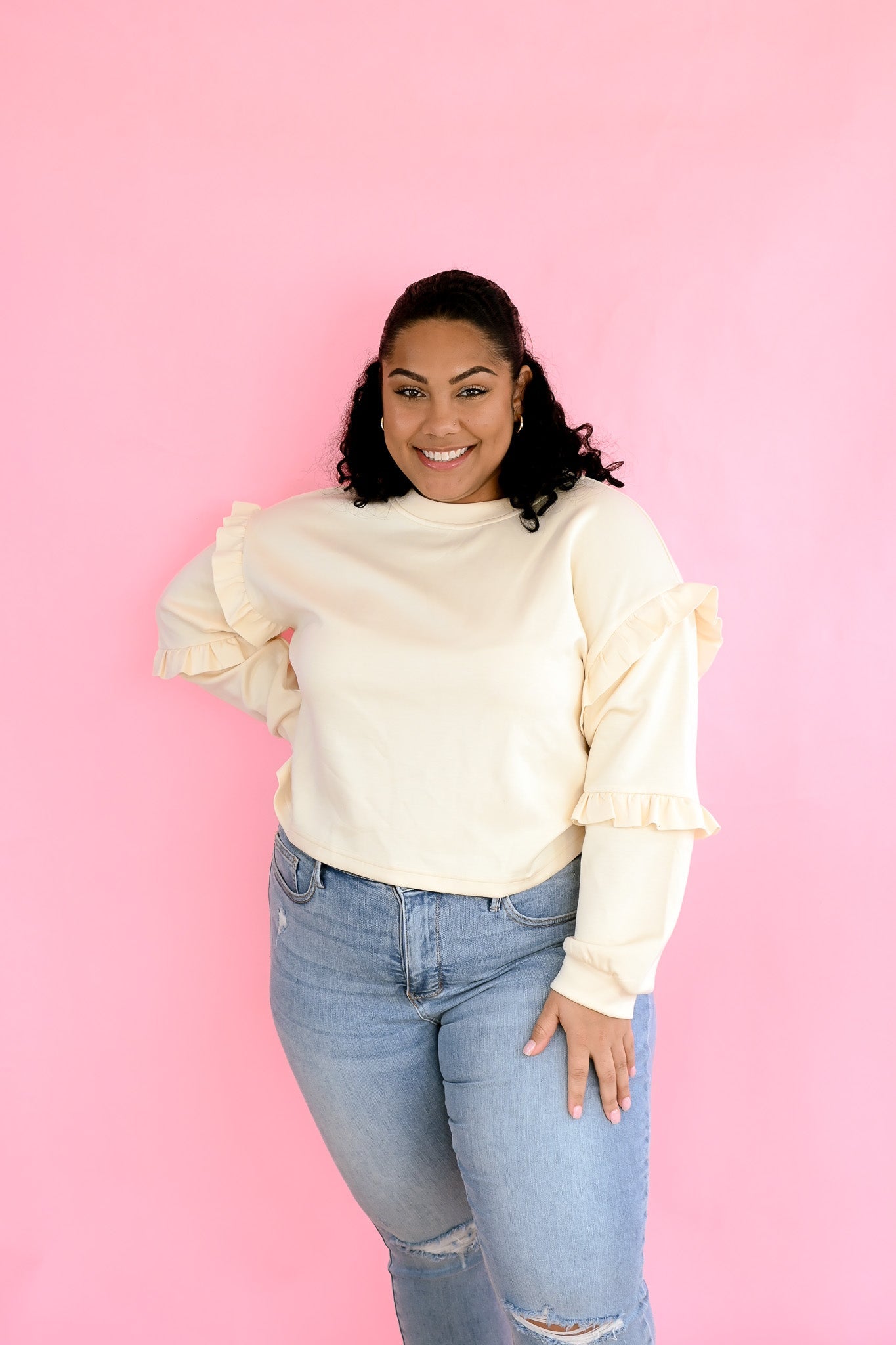Ivanka Ruffle Sleeve Pullover - She Chester