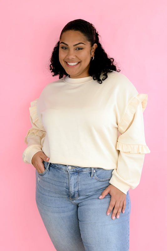 Ivanka Ruffle Sleeve Pullover - She Chester