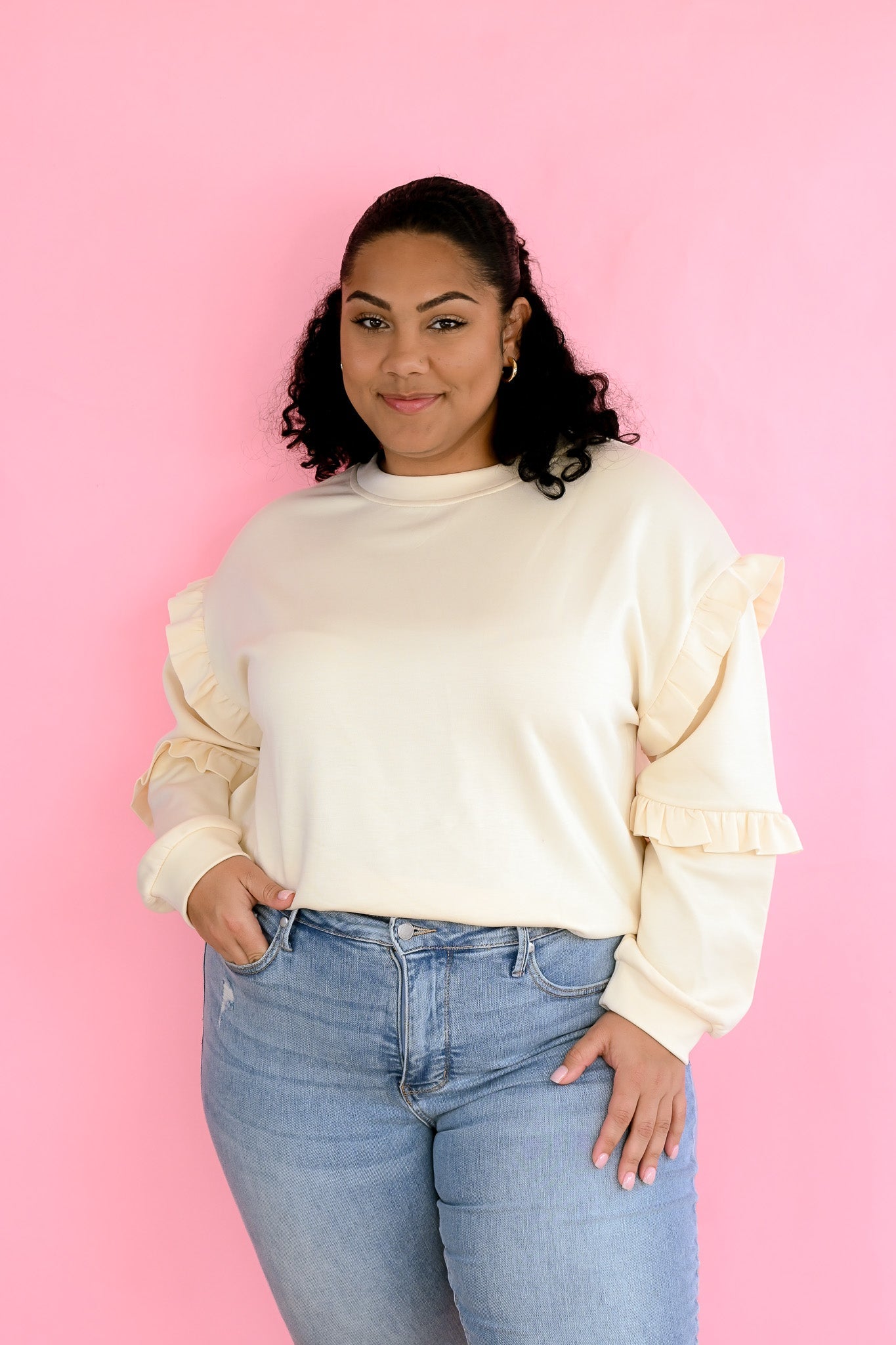 Ivanka Ruffle Sleeve Pullover - She Chester