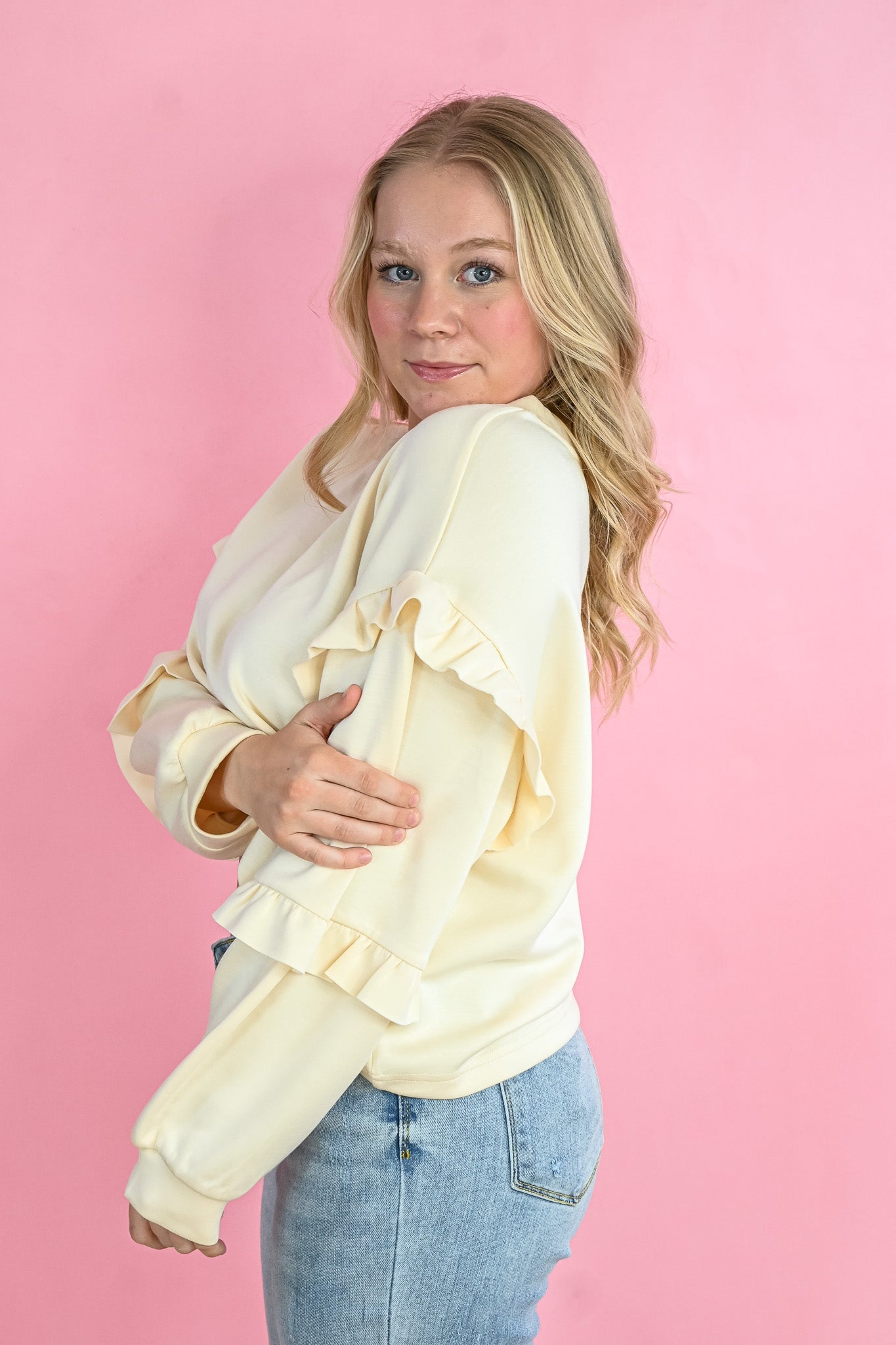 Ivanka Ruffle Sleeve Pullover - She Chester