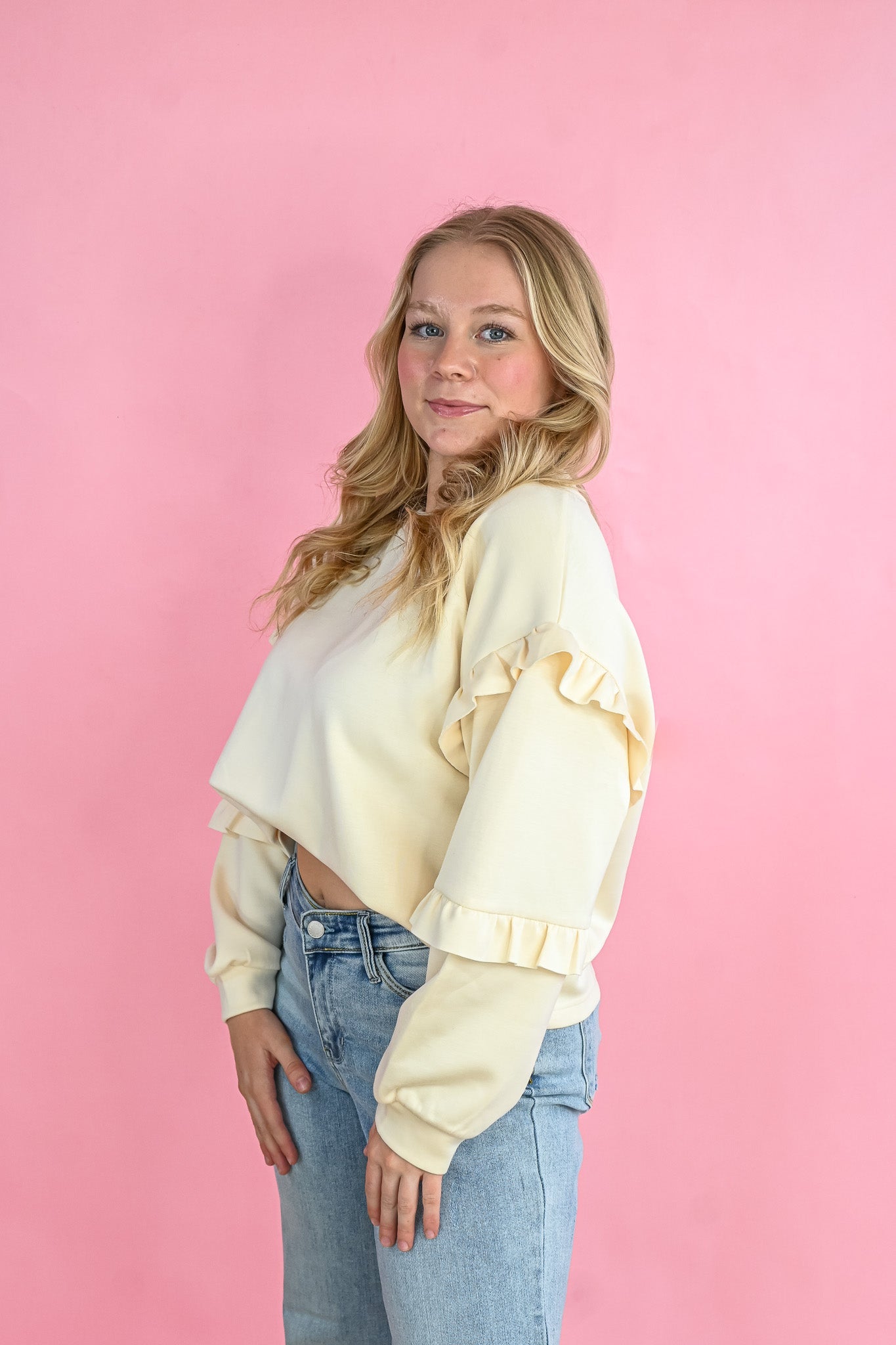 Ivanka Ruffle Sleeve Pullover - She Chester