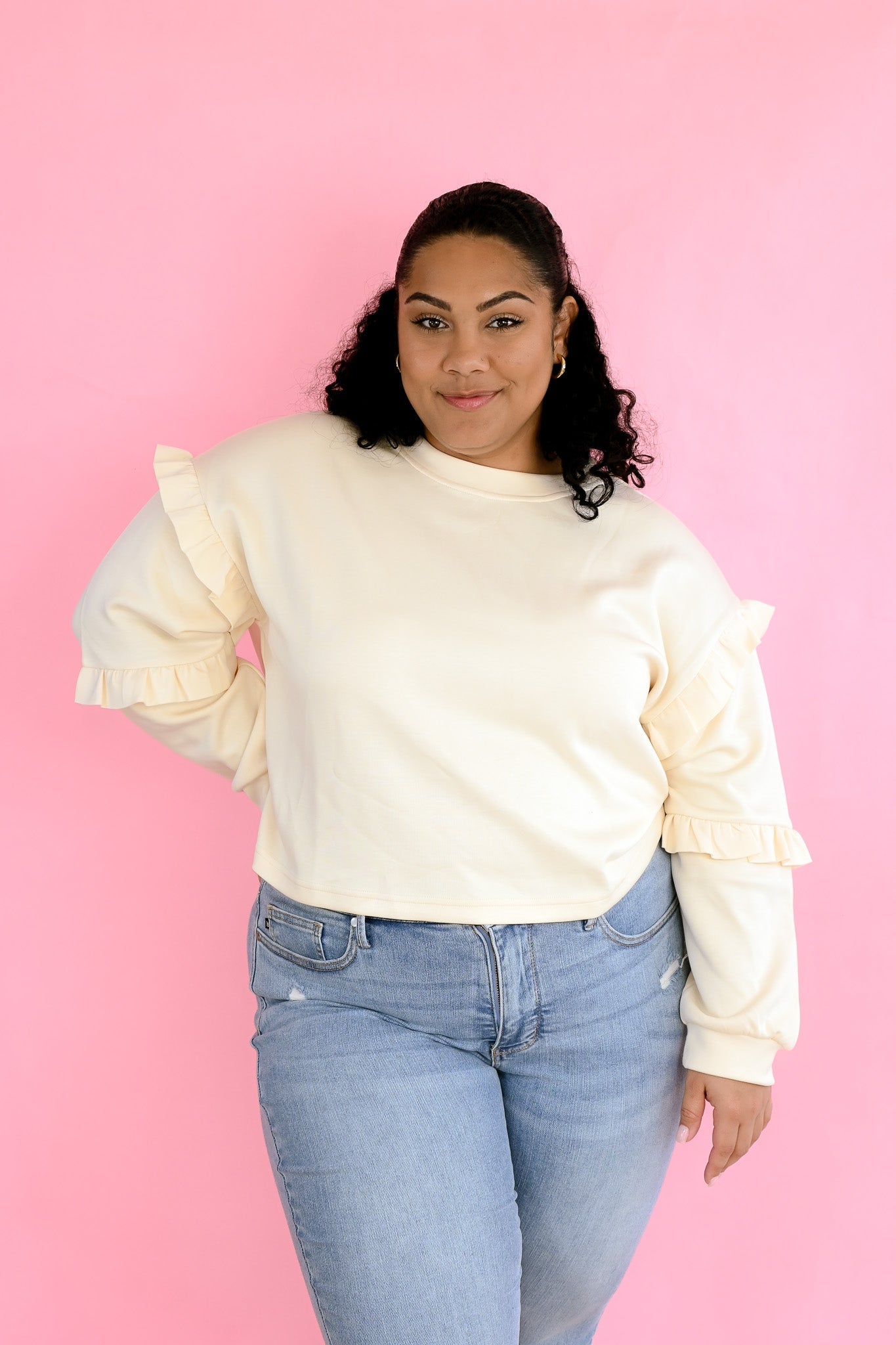 Ivanka Ruffle Sleeve Pullover - She Chester