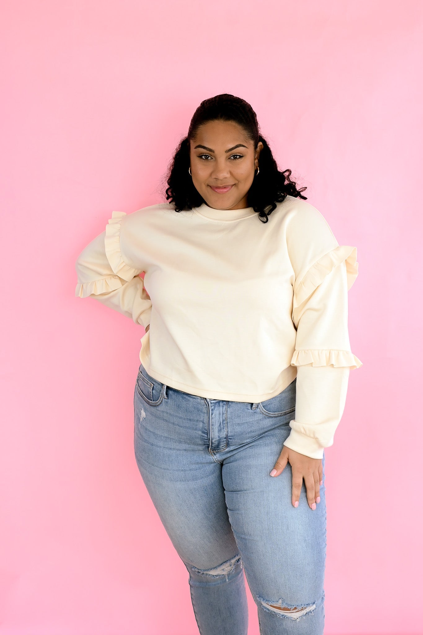 Ivanka Ruffle Sleeve Pullover - She Chester