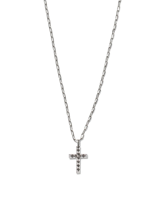 Jada Cross Short Necklace Rhodium Metal - She Chester