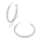 Jada Hoop Earrings Rhodium White Crystal - She Chester