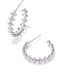 Jada Small Hoop Earrings Rhodium White Crystal - She Chester