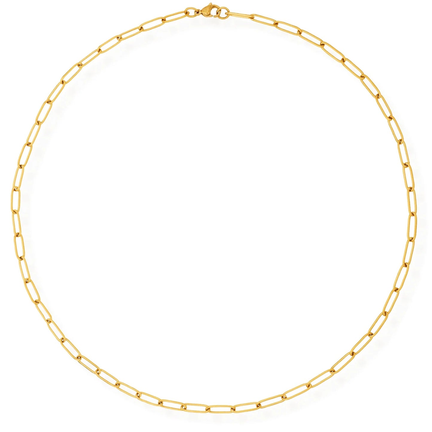 Jayden Gold Paper Clip Chain Necklace - 125 - She Chester