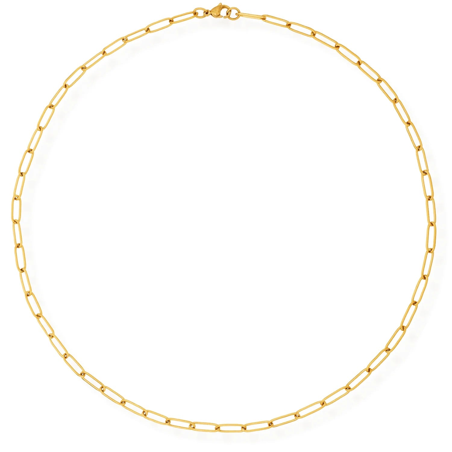 Jayden Gold Paper Clip Chain Necklace - 125 - She Chester