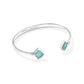 Joelle Cuff Bracelet Rhodium Bright Aqua Illusion - She Chester