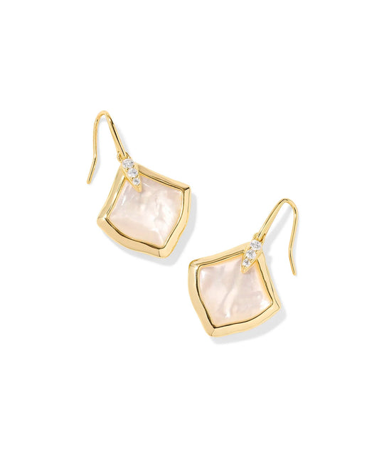 Joelle Drop Earrings Gold Ivory MOP - She Chester