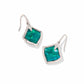 Joelle Drop Earrings Rhodium Bright Aqua Illusion - She Chester