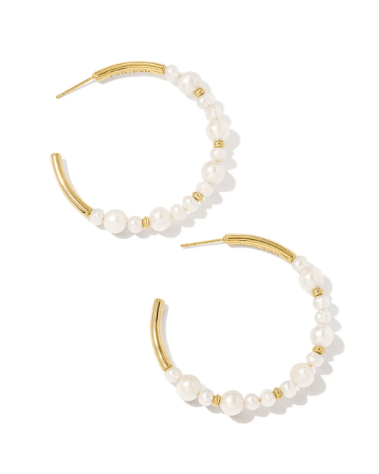 Jovie Beaded Hoop Pearl - She Chester