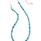 Jovie Beaded Strand Gold VRGD Dark Teal Neck - She Chester