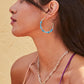 Jovie Gold Teal Beaded Hoop - She Chester