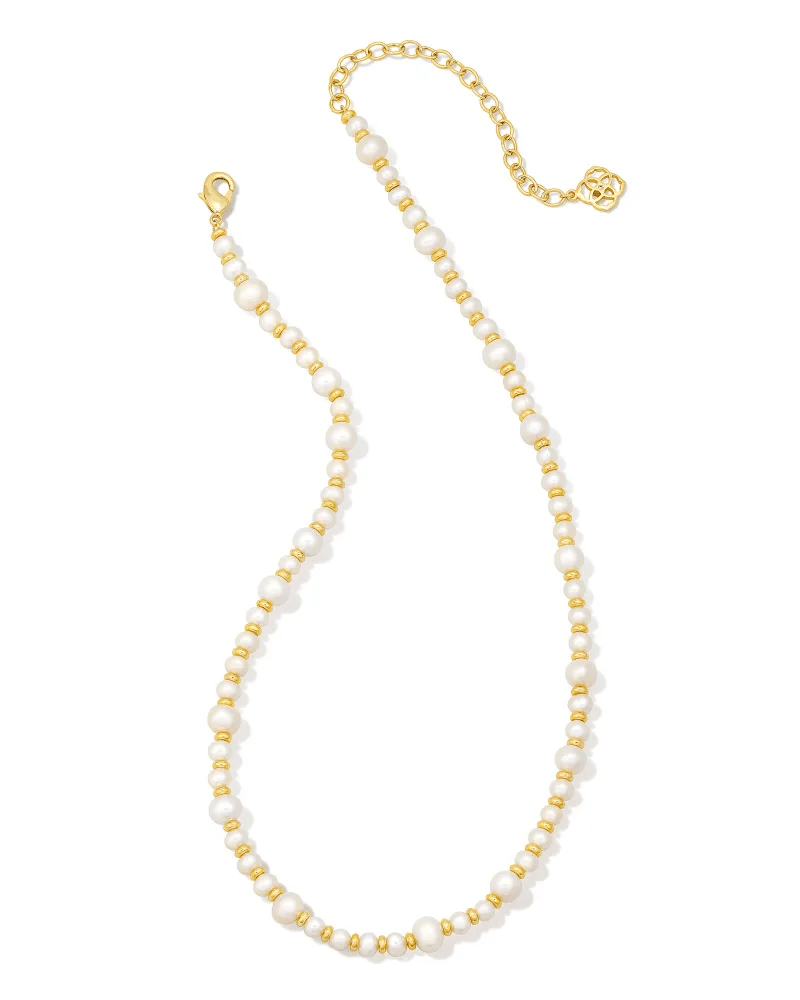 Jovie Pearl Gold Beaded Strand Neck - She Chester