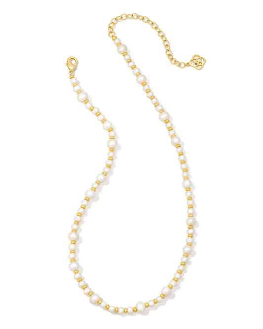 Jovie Pearl Gold Beaded Strand Neck - She Chester