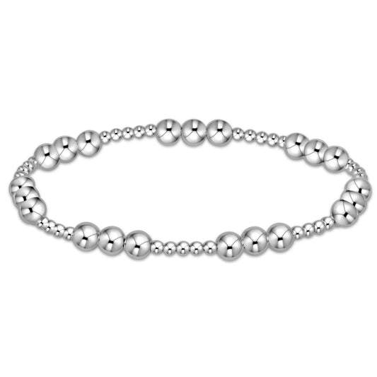 Classic Joy Pattern 5mm Bead Bracelet - Silver