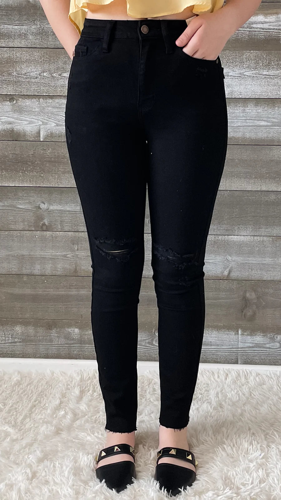 HW Heavy Destroyed Hem Skinny -