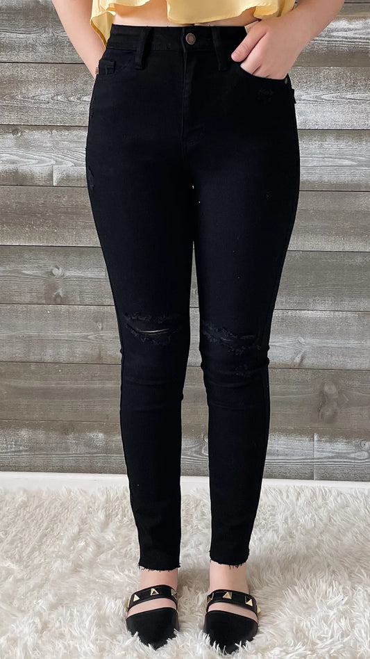 HW Heavy Destroyed Hem Skinny -