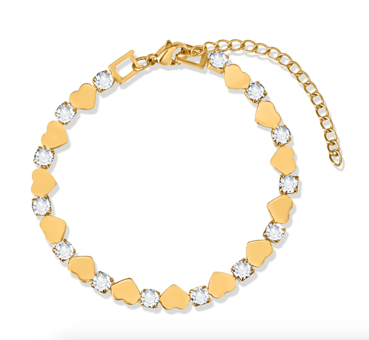 Jules Heart Gold Chain Bracelet - She Chester