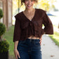 Julianne Lace Chocolate Top - She Chester