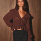 Julianne Lace Chocolate Top - She Chester