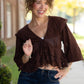 Julianne Lace Chocolate Top - She Chester