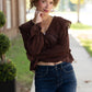 Julianne Lace Chocolate Top - She Chester