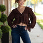 Julianne Lace Chocolate Top - She Chester