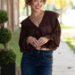Julianne Lace Chocolate Top - She Chester
