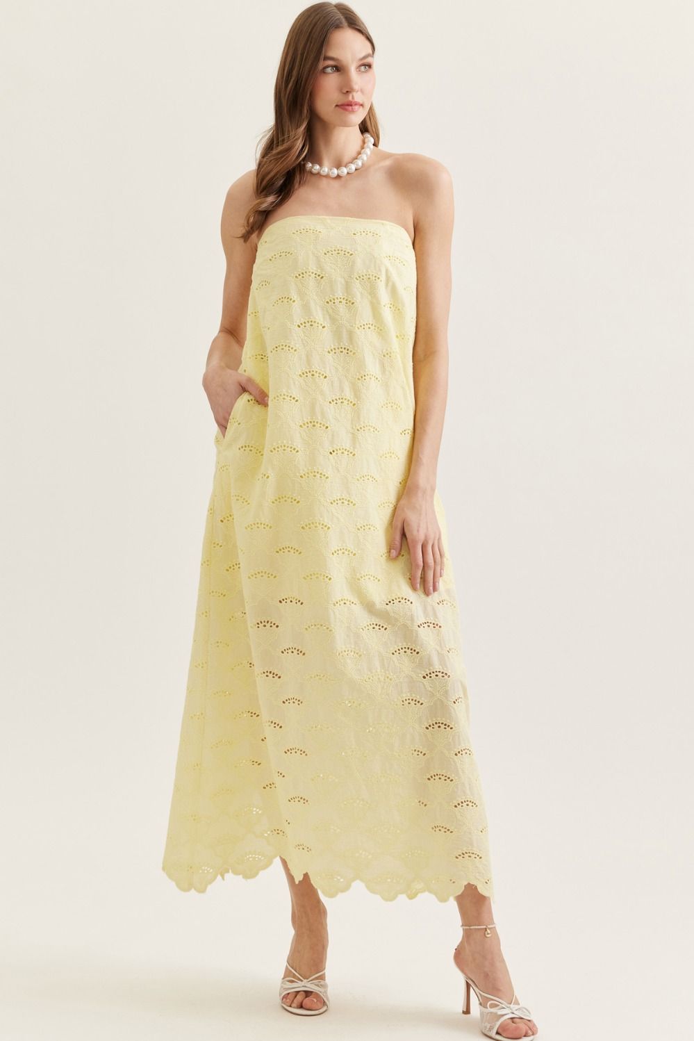Juliet Lemon Lace Maxi - She Chester