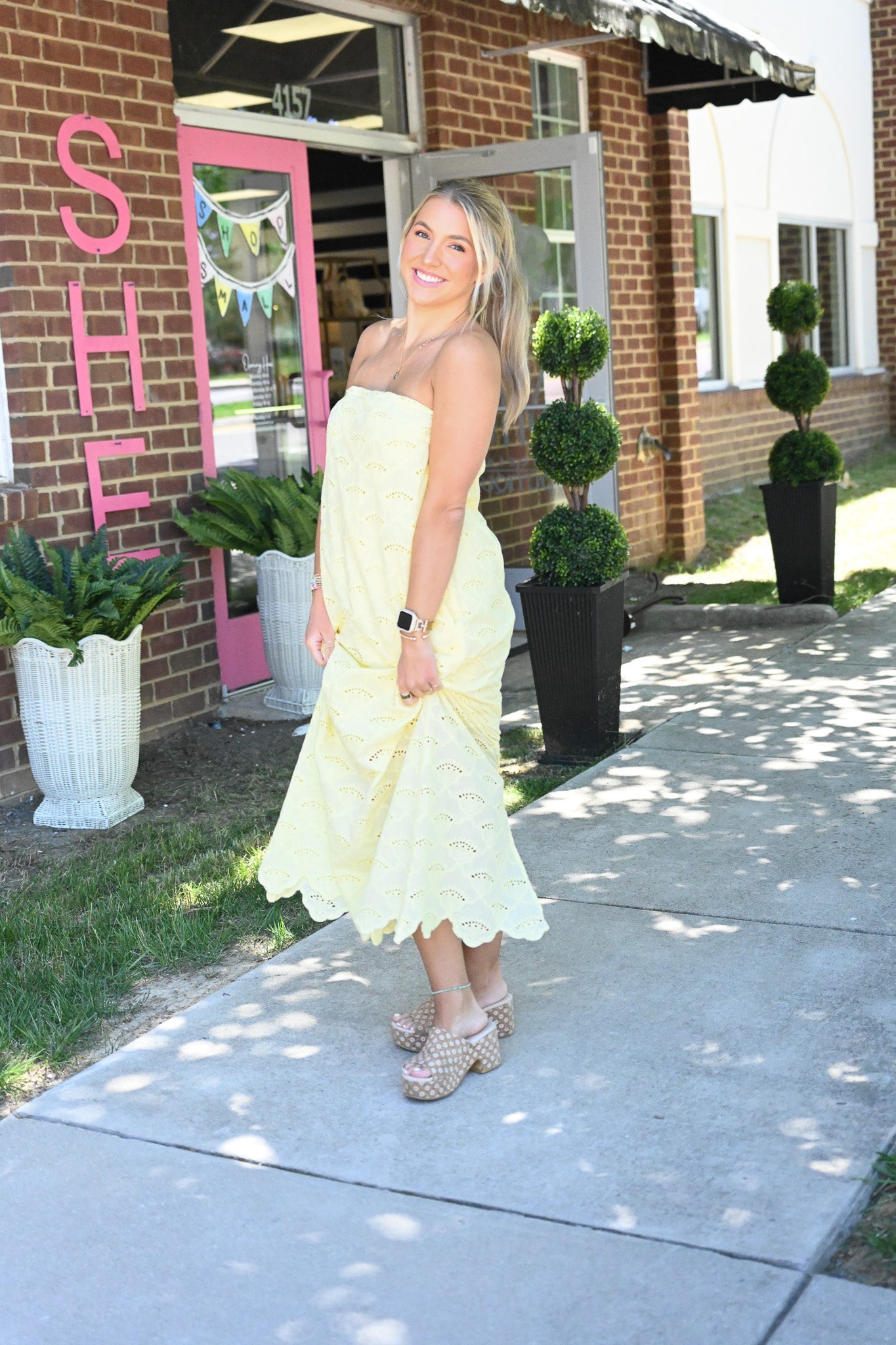 Juliet Lemon Lace Maxi - She Chester