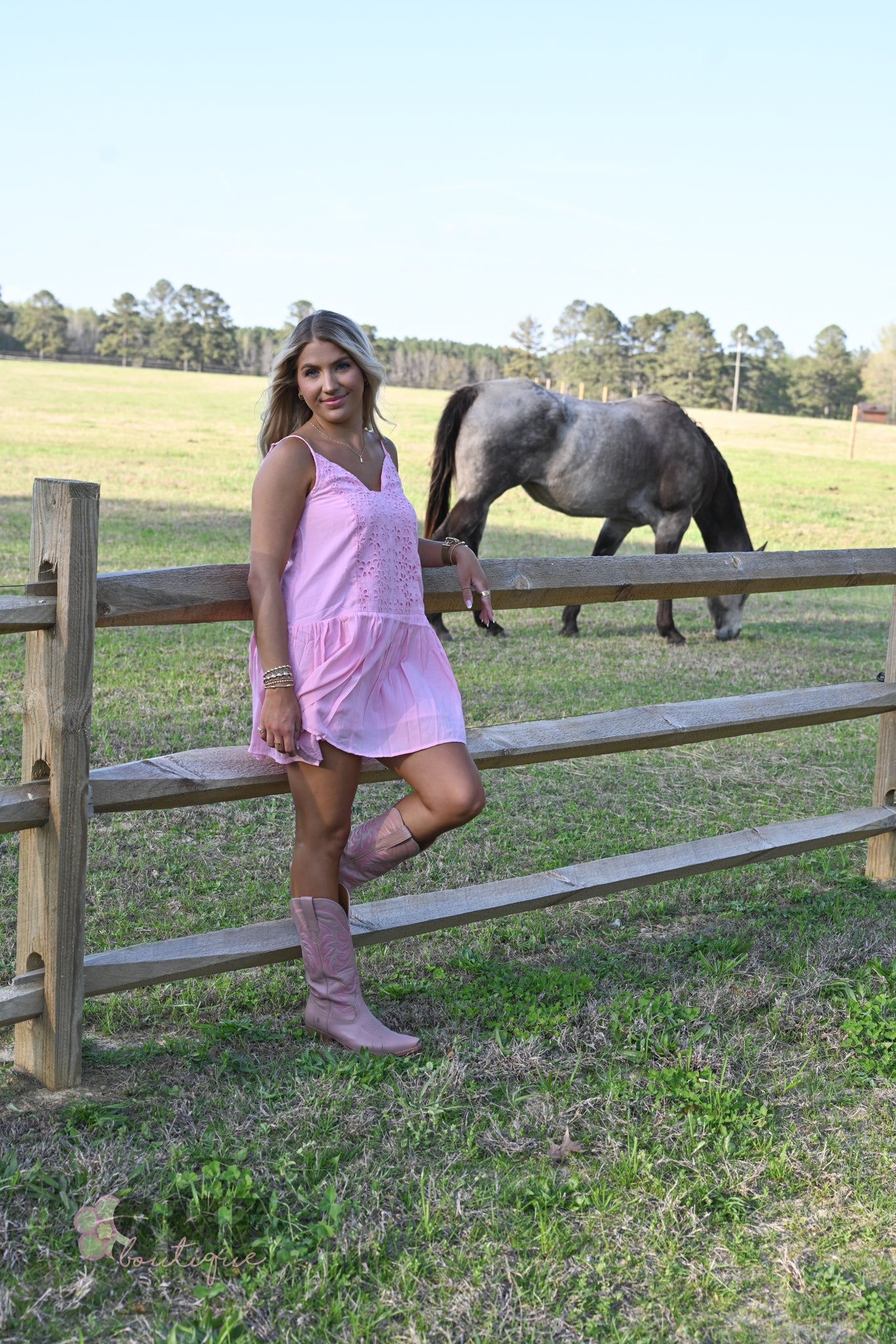 June Pink Lace Drop Waist - She Chester
