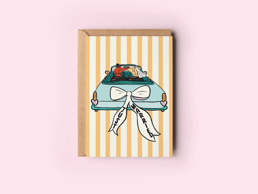 Just Married Dogs in Love Wedding Greeting Card - She Chester