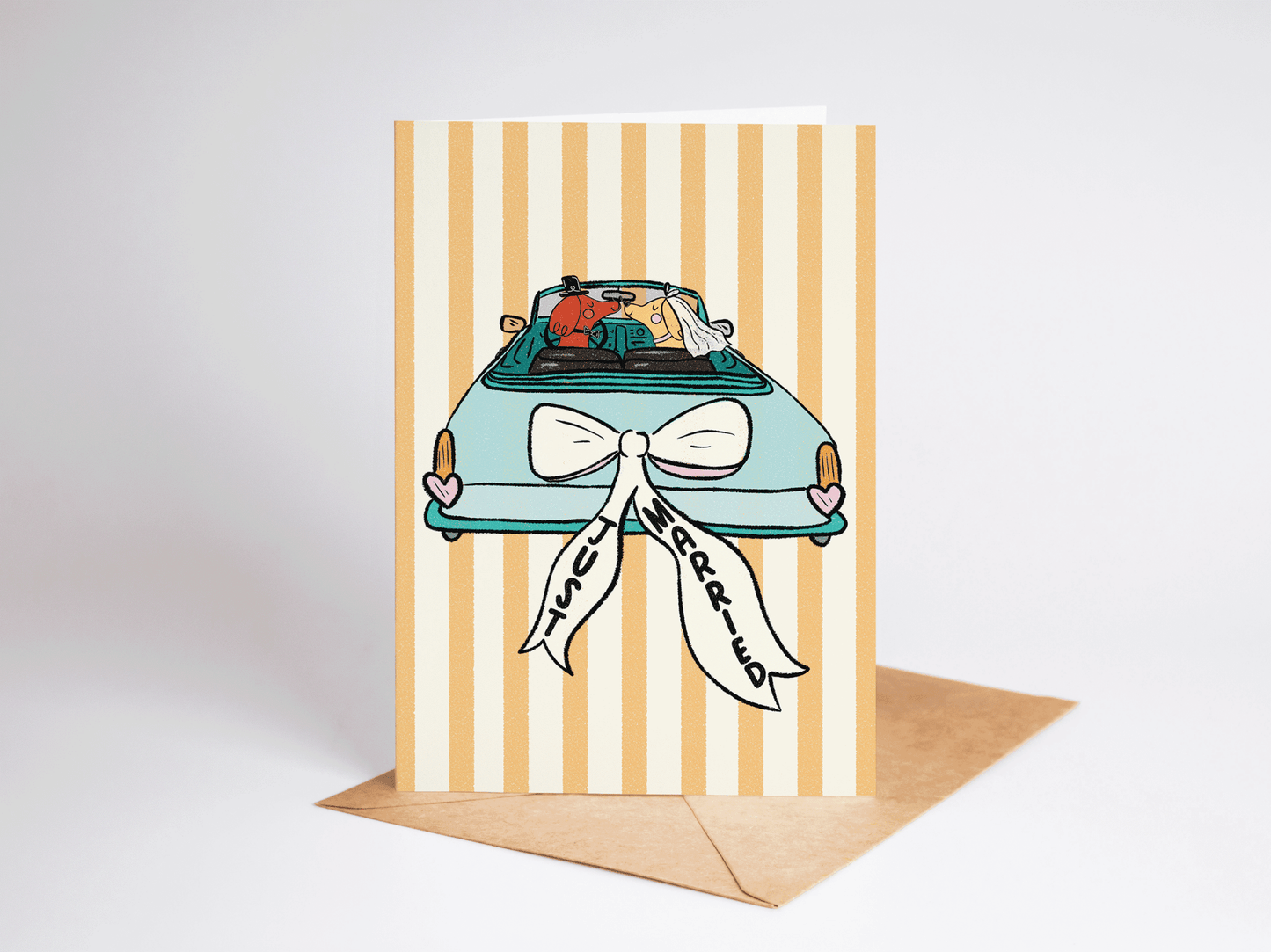 Just Married Dogs in Love Wedding Greeting Card - She Chester
