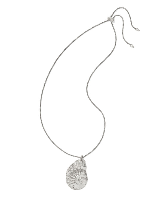 MARINA LONG PENDANT NECKLACE IN VINTAGE SILVER