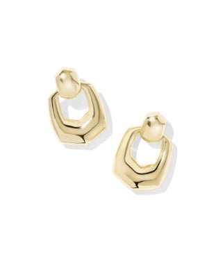 Kaitlin Open Frame Earring Gold Metal - She Chester